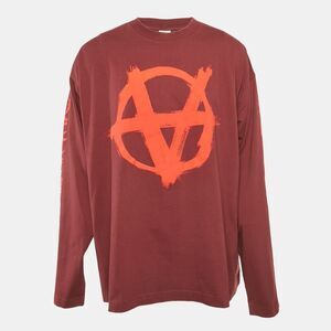 Vetements Unisex Burgundy Printed Jersey Sweatshirt L